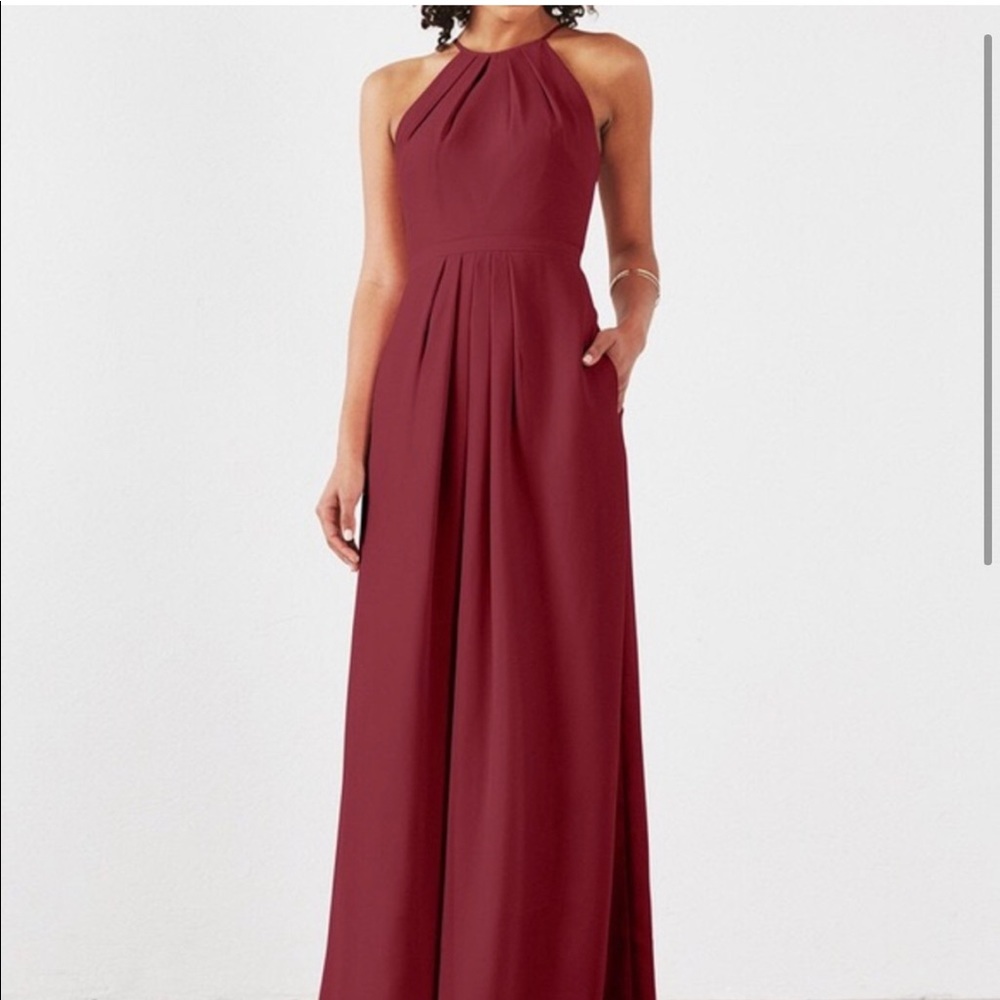 WEDDINGTON WAY HALTER BURGUNDY DRESS